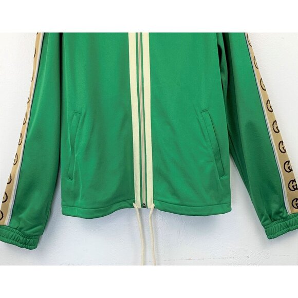 NWT Gucci Gg-jacquard Side-stripe Technical Track Jacket In Green Size XS - Picture 9 of 16